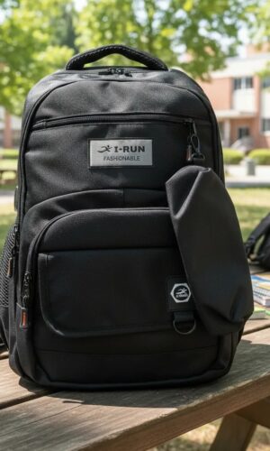 mochila irun negra urbana resistente para jovenes con múltiples compartimentos