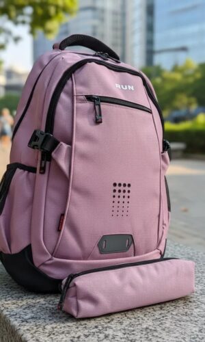 mochila irun lila urbana resistente con múltiples compartimentos