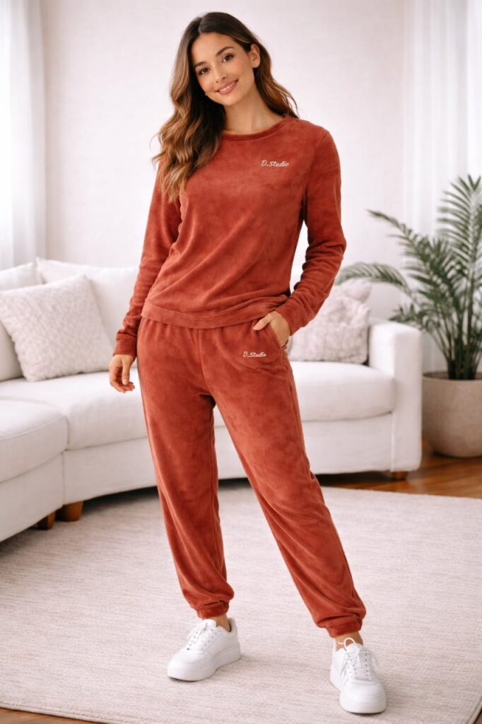 Pijama de plush o polar para mujer en varios colores