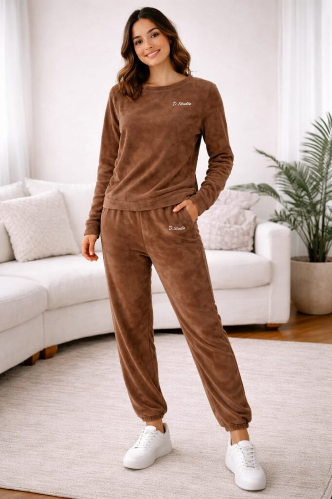 Pijama de plush o polar para mujer en varios colores