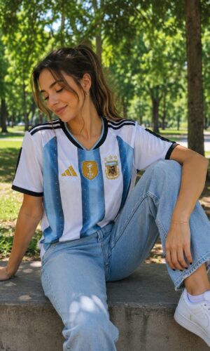 Remera pupera seleccion argentina Oliva ropa de mujer